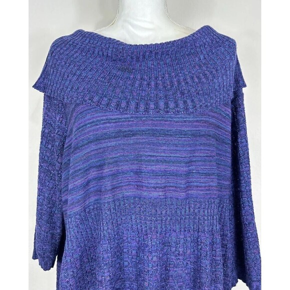 Catherines Purple Short Sleeve Cowl Neck Pullover Sweater Size 3X Petite… - Picture 9 of 11